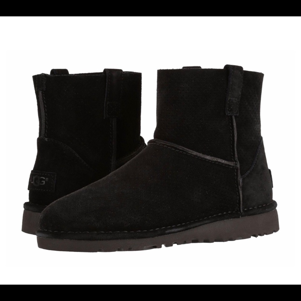 ugg ankle booties - black perforated
